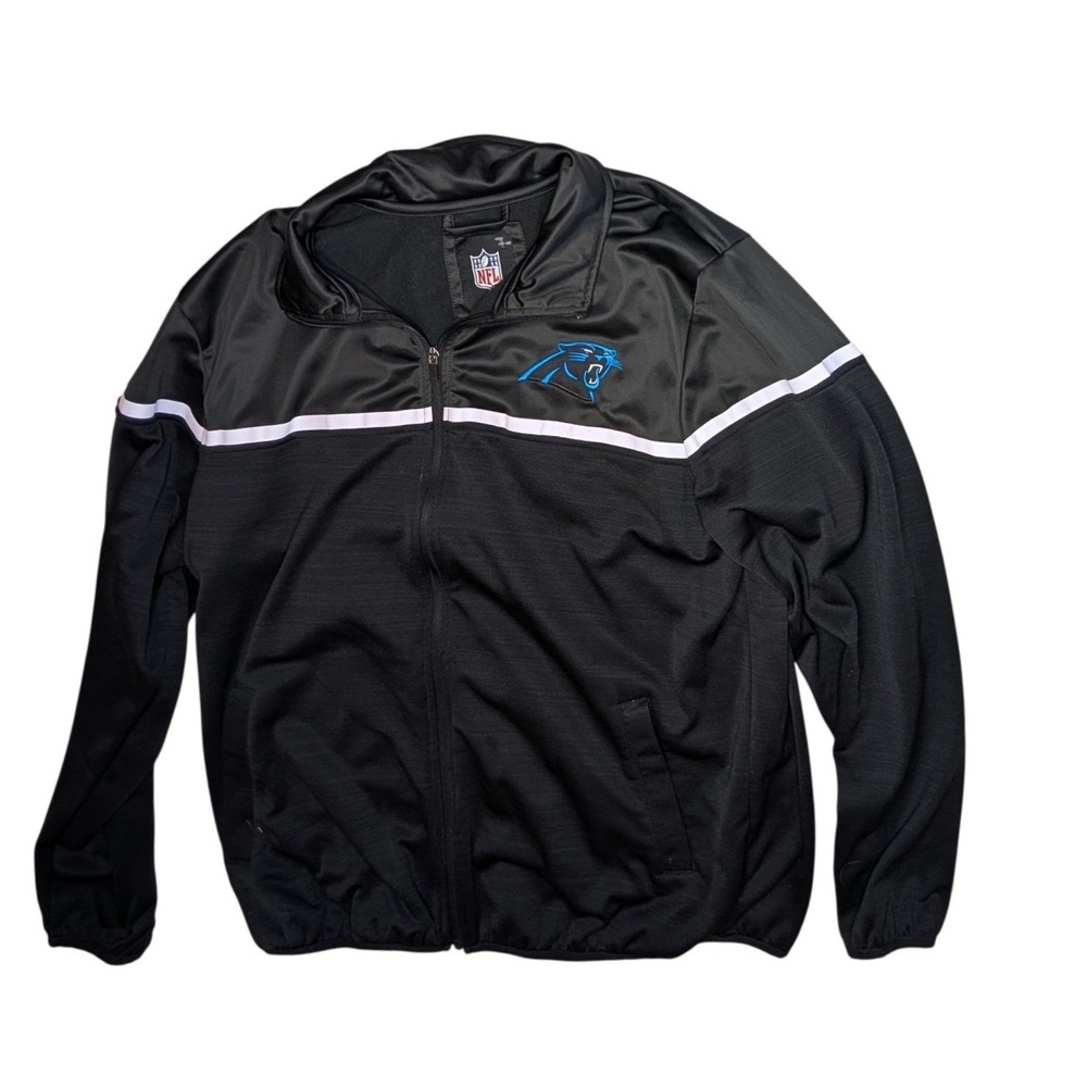 Carolina Panthers NFL Track Jacket Full‎ Zip Black Men's XL Lightweight